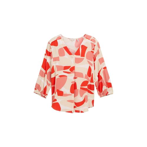 TOM TAILOR Damen Bluse mit Muster, rot, Gemustert, Gr. 34