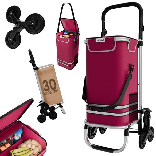 Einkaufstrolley klappbar mit Aluminiumgestell, 55¿L Volumen, 7¿L Kühltasche, 30¿kg Tragkraft
