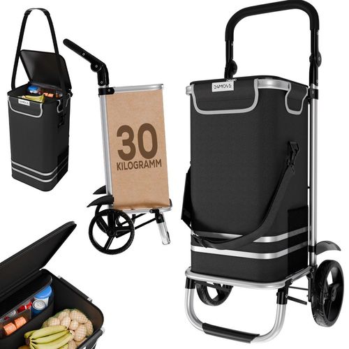 Einkaufstrolley mit Aluminiumgestell, 55¿L Volumen, Kühltasche, 30¿kg Tragkraft, klappbar