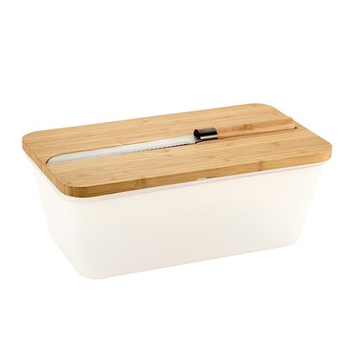 Brotbox, transparent, mit Messer