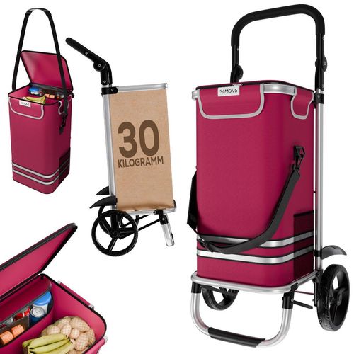 Einkaufstrolley Aluminiumgestell 55¿L Volumen, 7¿L Kühltasche, 30¿kg Tragkraft, klappbar