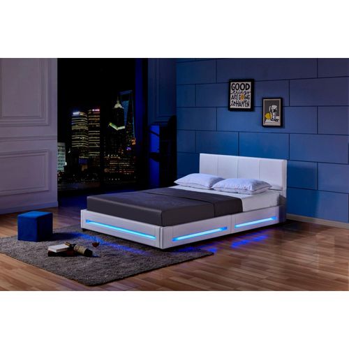 HOME DELUXE LED Bett Asteroid 160 x 200, Weiß