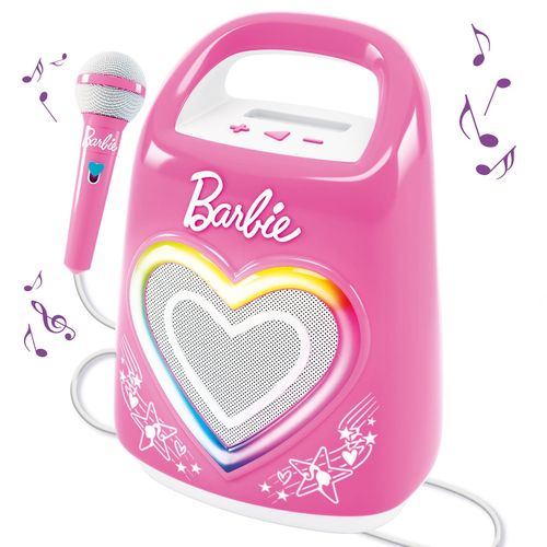 Lisciani 104475 - Barbie Partymaker Lautsprecher und Mikrofon Karaoke Bluetooth Tanzen Party
