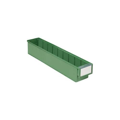 Schubladenbox TRESTON BiOX 5010, 2,4 l, temperatur- & chemiebeständig, Etikett & Schutzschild, B 92 x T 500 x H 82 mm, Biokunststoff, grün