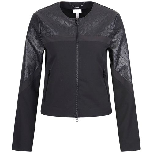 Kurzjacke SPORTALM KITZBÜHEL, Damen, Gr. 38, schwarz, Web, Obermaterial: 67% Polyester, 29% Viskose, 4% Elasthan, unifarben, clean, modisch, figurbetont, Langarm, Jacken, mit Lederimitateinsatz