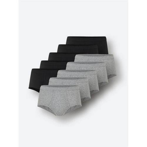 Slip KINGS CLUB, Herren, Gr. 14, 10 St., grau (5x grau, meliert, 5x schwarz), 100% Baumwolle, Unterhosen