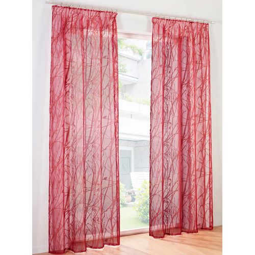Gardine HEINE HOME Gr. 3, lila (beere), B:140cm H:225cm, Polyester, Viskose, Gardinen
