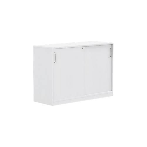 Schiebetürenschrank BEXXSTAR, 2 Ordnerhöhen, H 825 mm, weiß