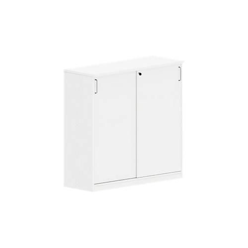 Schiebetürenschrank BEXXSTAR, 3 Ordnerhöhen, H 1155 mm, weiß