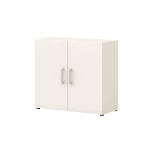Home Office Aktenschrank TEMPIO, aus Holz, 2 Türen, 2 OH, B 800 x T 340 x H 720 mm, weiß/weiß