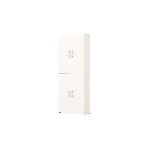 Home Office Aktenschrank TEMPIO, aus Holz, 4 Türen, 6 OH, B 800 x T 340 x H 2130 mm, weiß/weiß