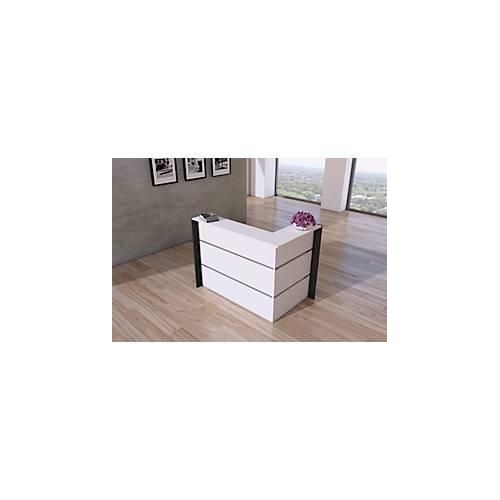 Eck-Theke Faro, melaminharzbeschichtet, ABS-Kanten, B 1500 x T 950 x H 1080 mm, weiß
