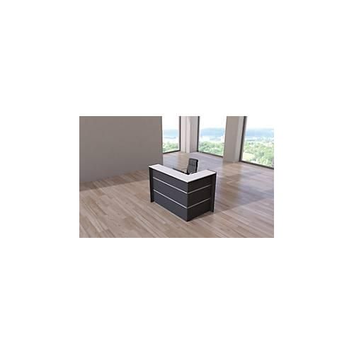 Eck-Theke Faro, melaminharzbeschichtet, ABS-Kanten, B 1500 x T 950 x H 1080 mm, anthrazit