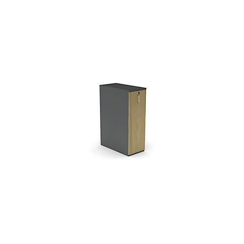 Hochcontainer Big Tower BEXXSTAR, 3 Regalfächer, links, abschließbar, B 400 x T 800 x H 1155 mm, dunkelgrau/Eiche