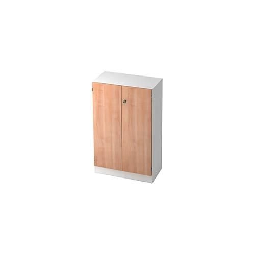 Aktenschrank, 3 OH, B 800 x T 420 x H 1270 mm, abschließbar, weiß/Nussbaum-Dekor