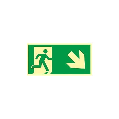 Schild Treppe abwärts, rechtsweisend