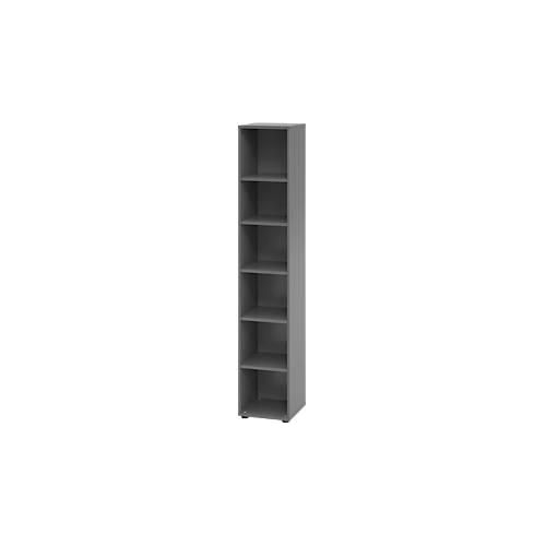 Regale Breno, 6 OH, 28 kg je Boden, B 400 x T 400 x H 2156 mm, Spanplatte, graphit