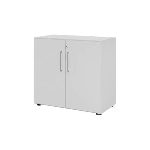 Schränke Breno, 2 OH, abschließbar, 28 kg je Boden, B 800 x T 420 x H 748 mm, lichtgrau/lichtgrau