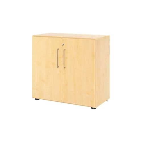 Schränke Breno, 2 OH, abschließbar, 28 kg je Boden, B 800 x T 420 x H 748 mm, Ahorn/Ahorn