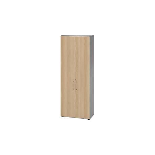 Schränke Breno, 6 OH, abschließbar, 28 kg je Boden, B 800 x T 420 x H 2156 mm, graphit/Eiche
