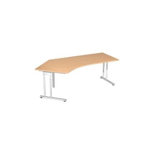 Winkelschreibtisch 135° PALENQUE, C-Fuss, Winkel links, B 2165 x T 800/1130 x H 720 mm, Buche