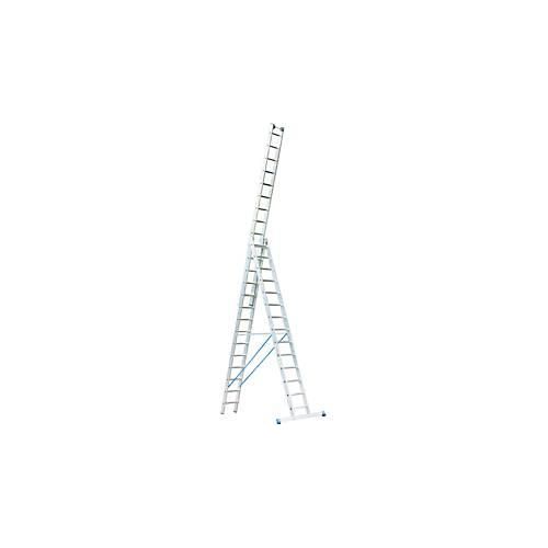 Alu-Vielzweckleiter 3 x 14 Sprossen, mit Trigon-Traverse