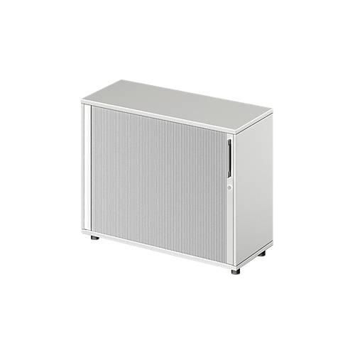 Schäfer Shop Genius Querrollladenschrank TETRIS WOOD, 2 OH, B 1000 mm, Höhe inkl. Gleiter, lichtgrau