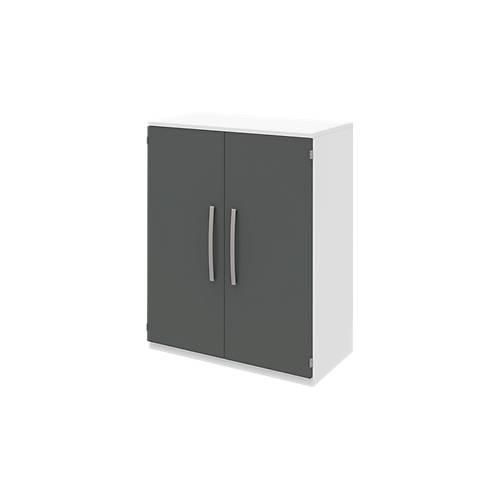 Aktenschrank BARI, 3 Ordnerhöhen, 2 Böden, B 819 x T 430 x H 1117 mm, weiß/anthrazit