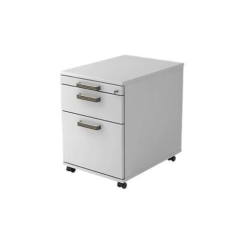 Rollcontainer TOPAS LINE, 1 Schub,1 Hängeregistraturauszug, 1 Utensilienauszug, T 580, lichtgrau/lichtgrau