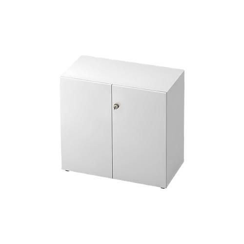 Aktenschrank TOPAS LINE, 2 Ordnerhöhen, Türen abschließbar, weiß/weiß