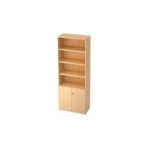 Regalschrank TOPAS LINE, 4 OH Regal/2 OH Türen, Ahorn/Ahorn