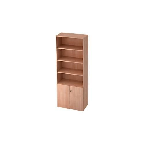 Regalschrank TOPAS LINE, 4 OH Regal/2 OH Türen, Nussbaum/Nussbaum