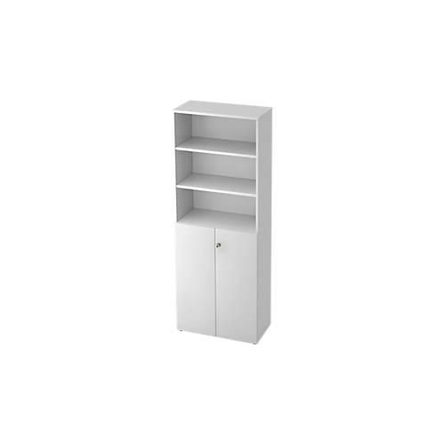 Regalschrank TOPAS LINE, 3 OH Regal/3 OH Türen, weiß/weiß