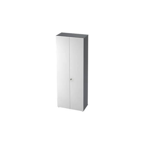 Schrank TOPAS LINE, Akten/Garderobenschrank, 6 Ordnerhöhen, B 800 mm, graphit/weiß