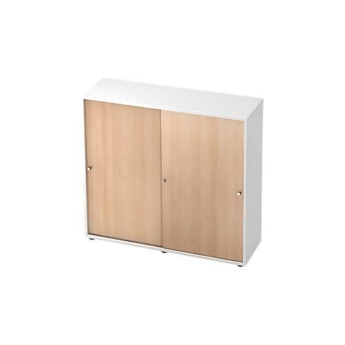 Schiebetürenschrank TOPAS LINE, 3 OH, weiß/Eiche