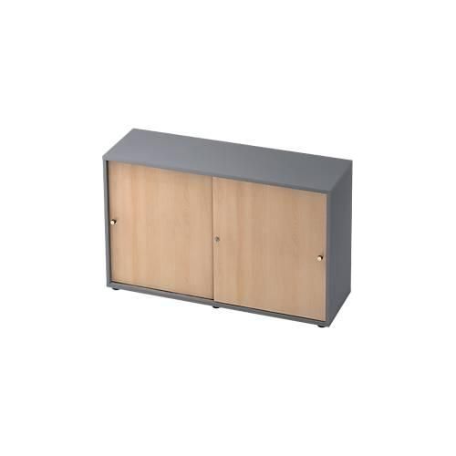 Schiebetürenschrank TOPAS LINE, 2 OH, graphit/Eiche