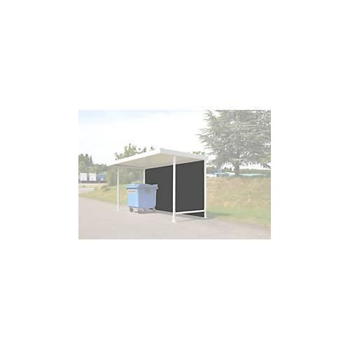 Rückwand für Überdachungssystem WSM Leipzig Grund- & Aufbaueinheit, B 4300 mm, Trapezbl., gr.w. RAL 9002