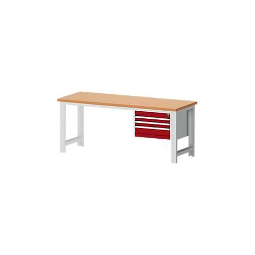 Werkbank cubio W-2077/11-2.37, purpurrot