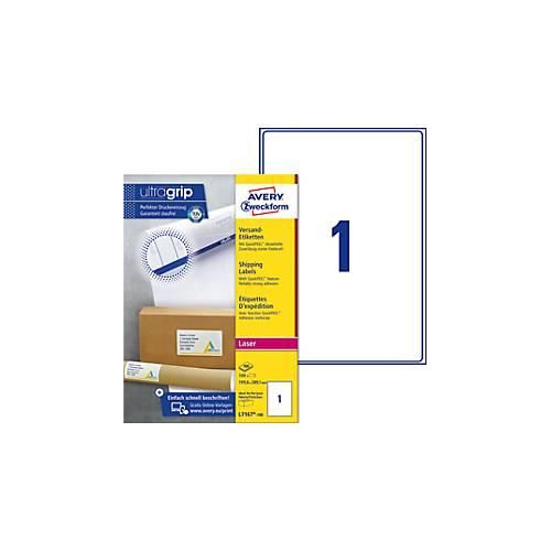 AVERY® Zweckform Versandetiketten, ultragrip, 199,6 x 289,1 mm, 100 Stück