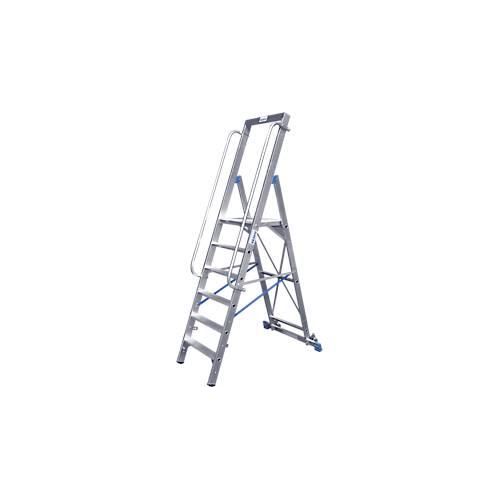 Stufenstehleiter, mit großer Plattform, Aluminium, mit 6 Stufen