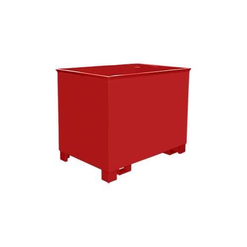 Behälter für Routenzüge Typ CS 80, 3-fach stapelbar, Inhalt 0,8 m³, bis 1000 kg, feuerrot RAL 3000