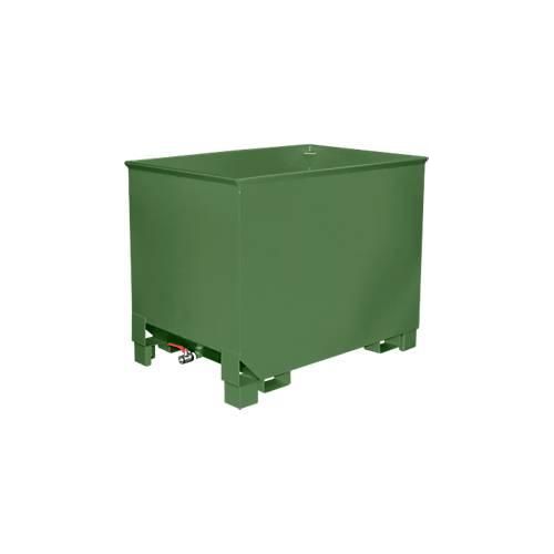 Behälter für Routenzüge Typ CS 80, 3-fach stapelbar, Inhalt 0,8 m³, bis 1000 kg, resedagrün RAL 6011