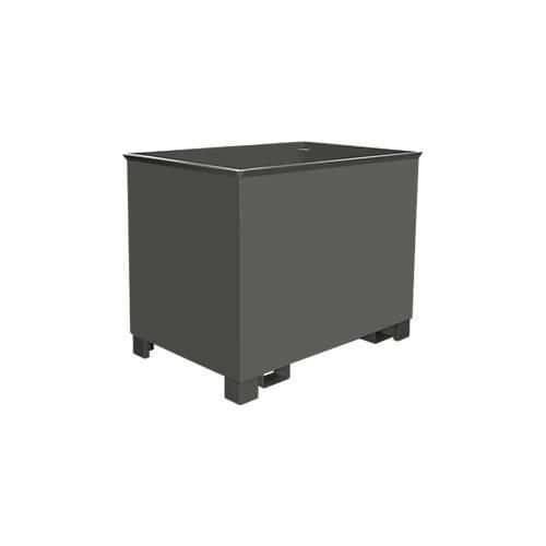Behälter für Routenzüge Typ C 80, für Feststoffe, 3-fach stapelbar, Inhalt 0,8 m³, bis 1000 kg, mausgrau RAL 7005