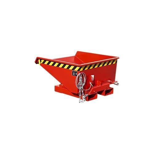 Mini-Spänebehälter Typ EXPO-E 225, Seilzug-Kippvorgang, Inhalt 0,225 m³, bis 750 kg, feuerrot RAL 3000