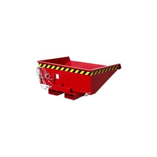 Mini-Spänebehälter Typ EXPO-E 275, Seilzug-Kippvorgang, Inhalt 0,275 m³, bis 750 kg, feuerrot RAL 3000