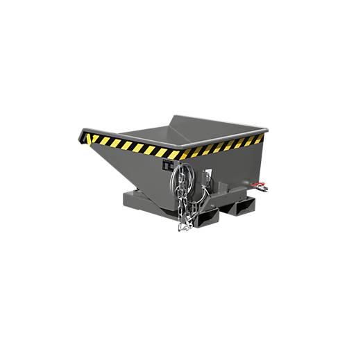 Mini-Spänebehälter Typ EXPO-E 225, Seilzug-Kippvorgang, Inhalt 0,225 m³, bis 750 kg, mausgrau RAL 7005