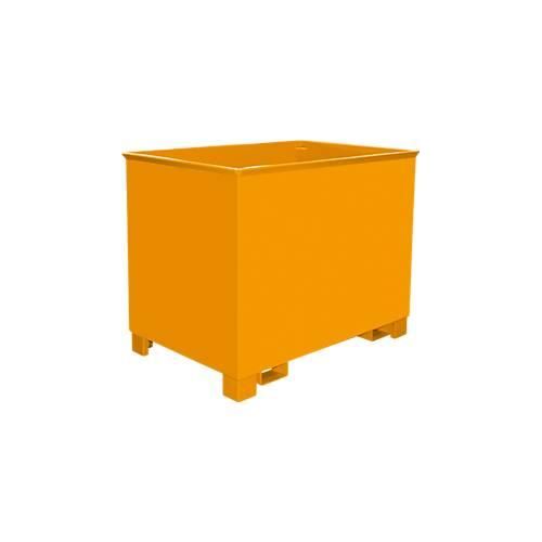 Behälter für Routenzüge Typ CS 80, 3-fach stapelbar, Inhalt 0,8 m³, bis 1000 kg, gelborange RAL 2000