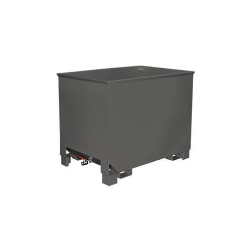 Behälter für Routenzüge Typ CS 80, 3-fach stapelbar, Inhalt 0,8 m³, bis 1000 kg, mausgrau RAL 7005