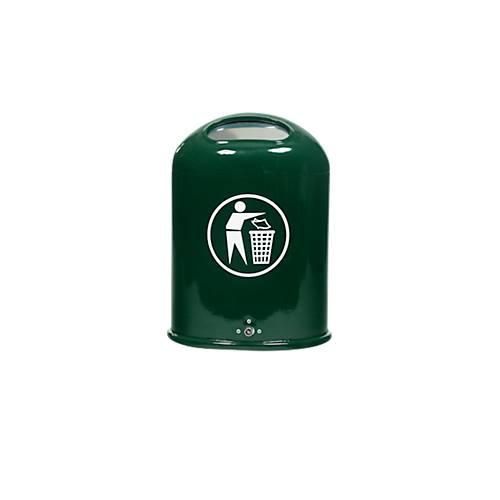 Abfallbehälter oval, 45 Liter, mit selbstschließender Edelstahlklappe, grün