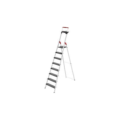 Stufen-Stehleiter Hailo L100 TopLine, EN 131, mit Multifunktionsschale & Haltebügel, bis 150 kg, 8 Stufen